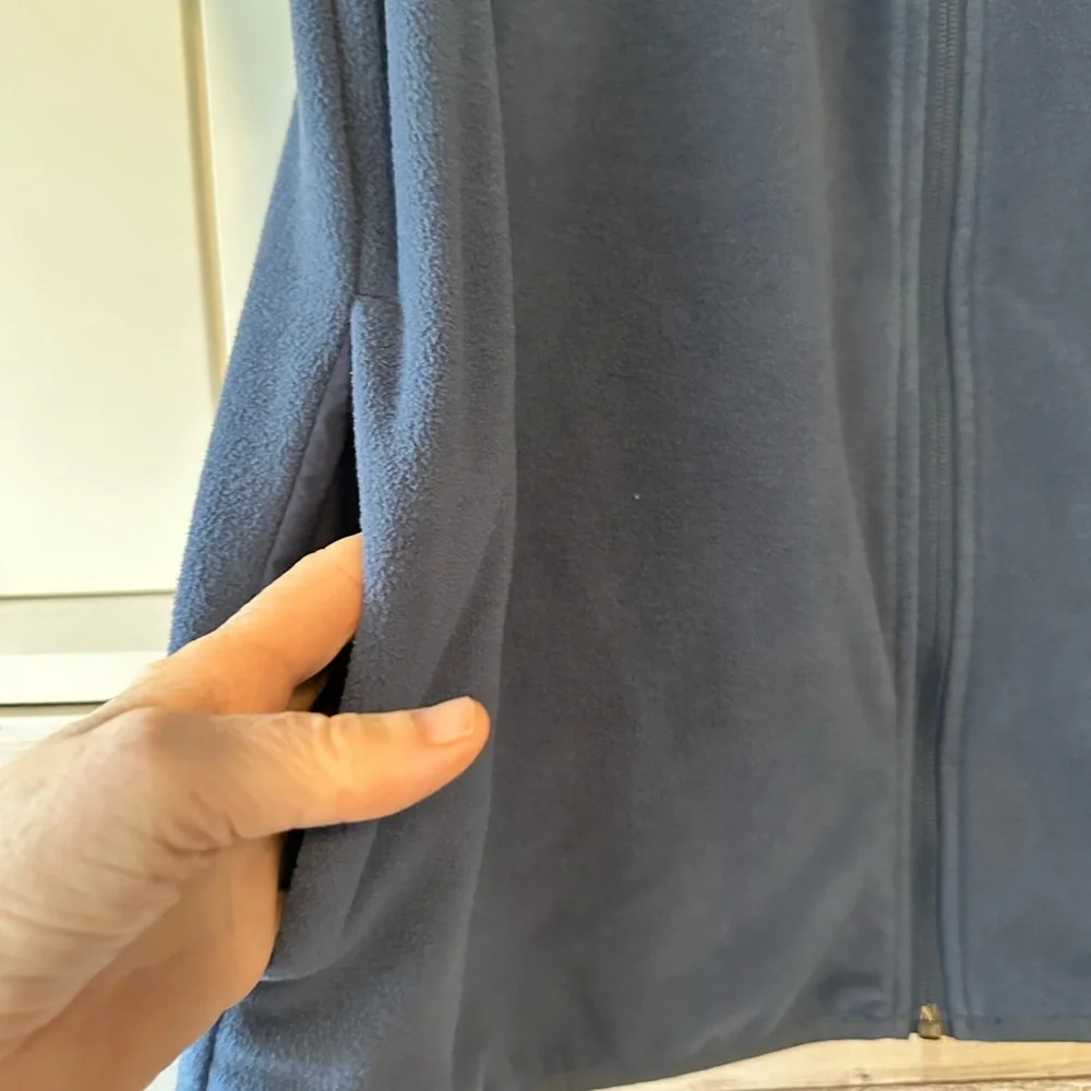 🧥 Columbia Blue Fleece Zip Vest Size L | Lightweight Outdoor Layer